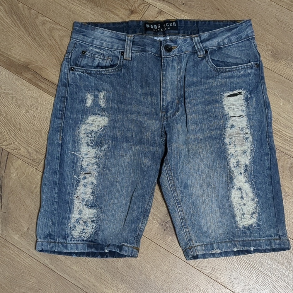 Marc Ecko Cut & Sew Distressed Denim Men's Shorts Size 32